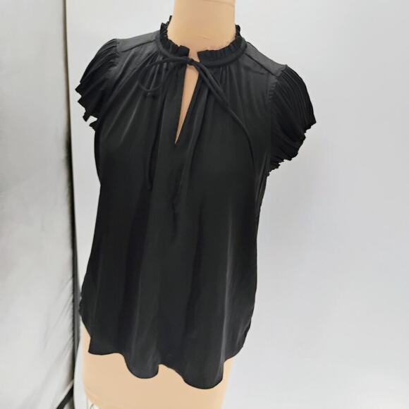 PHILOSOPHY Black V-Neck Ruffle Sleeve Tank Top Women's Size S - Picture 5 of 13